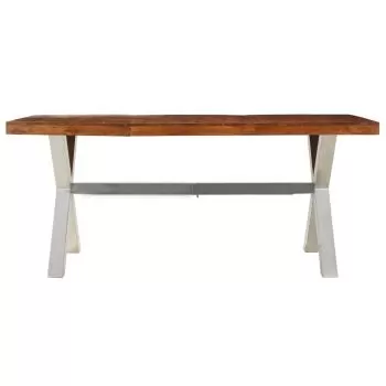 Masa din lemn masiv cu finisaj din palisandru, argintiu, 90 x 76 cm