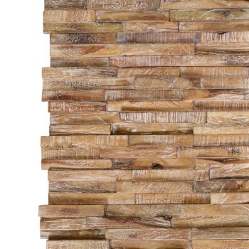 Panouri placaj de perete 3D, 10 buc, lemn masiv de tec, 1 m²