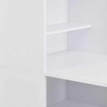 Masă de bar cu dulap, alb, 115 x 59 x 200 cm