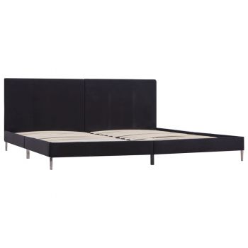 Cadru de pat, negru, 180 x 200 cm, material textil