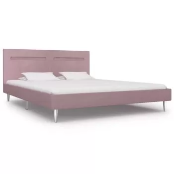 Cadru de pat cu LED-uri, roz, 180 x 200 cm