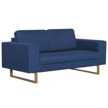 Canapea cu 2 locuri, albastru, 156 x 82 x 75 cm