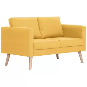 Canapea cu 2 locuri, galben, 116 x 70 x 73 cm