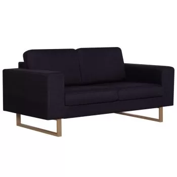 Canapea cu 2 locuri, negru, 156 x 82 x 75 cm