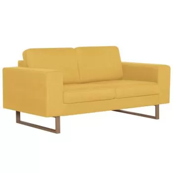 Canapea cu 2 locuri, galben, 156 x 82 x 75 cm