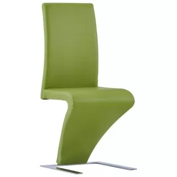 Set 2 bucati scaune de bucatarie in zigzag, verde