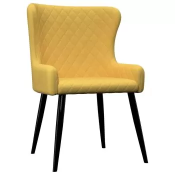 Set 2 bucati scaune de bucatarie, galben, 60 x 55 x 84 cm