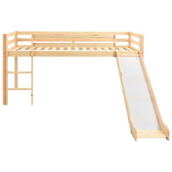 Cadru pat copii etajat cu tobogan &amp