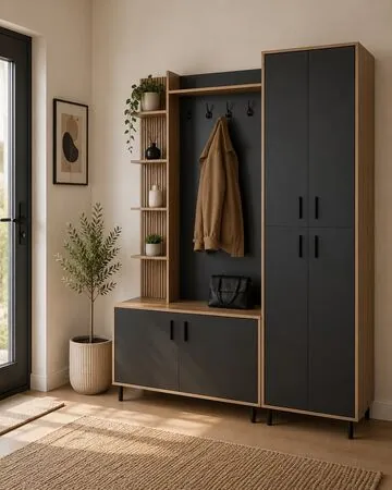 Mobilier de hol Verena, cu pantofar, 60x35x200cm