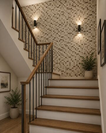 Panou decorativ PVC, marmura bej, 98x48x0.3 cm