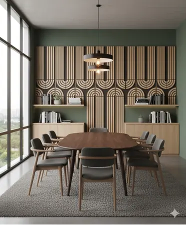 Panou riflat acustic Art Deco, stejar, UnicSpot, 240x60x2.1 cm