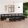 Set mobilier de grădină, 13 piese, negru, lemn masiv de pin