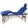 Masa pliabila pentru masaj cu 4 sectiuni si cadru din lemn, albastru, 186 x 68 x 81 cm