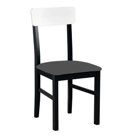 Scaun living/bucatarie Leonix 1, negru-alb/gri, 40x43x90 cm, UnicSpot