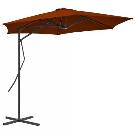  Umbrelă de grădină, stâlp din oțel, cărămiziu, 300x230 cm