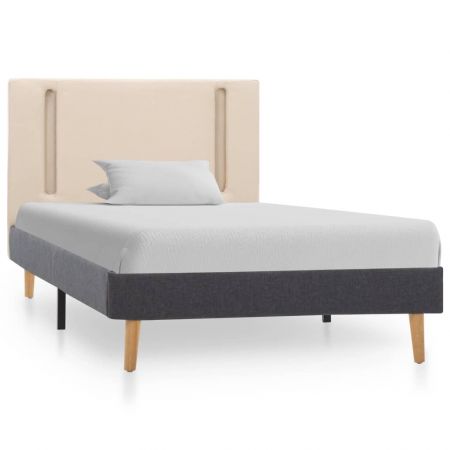 Cadru pat cu LED, crem, 100 x 200 cm
