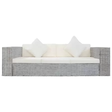Canapea de 3 locuri cu perne, gri, 200 x 80 x 61 cm