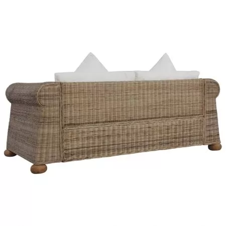 Canapea cu 2 locuri cu perne, maro, 155 x 78 x 67 cm