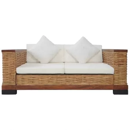 Canapea de 2 locuri cu perne, maro, 155 x 78 x 66 cm