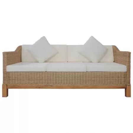 Canapea cu 3 locuri cu perne, maro, 171 x 78 x 74 cm