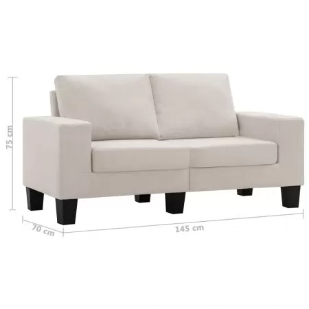 Canapea cu 2 locuri, crem, 145 x 70 x 75 cm