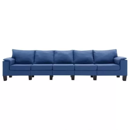 Canapea cu 5 locuri, albastru, 310 x 70 x 75 cm
