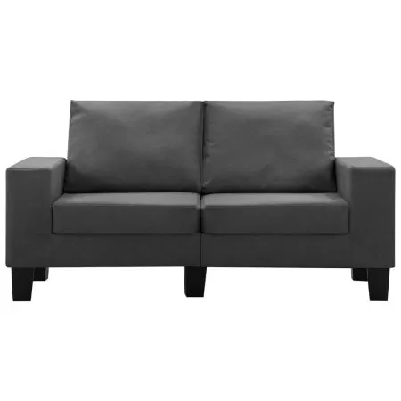 Canapea cu 2 locuri, gri închis, 145 x 70 x 75 cm