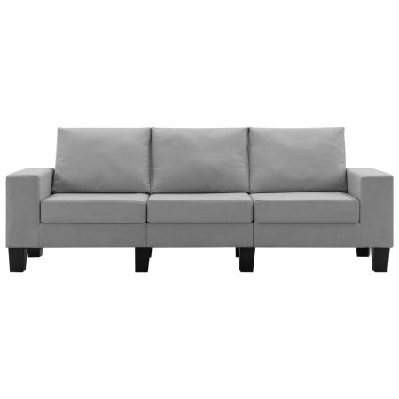 Canapea cu 3 locuri, gri deschis, 198.5 x 70 x 75 cm