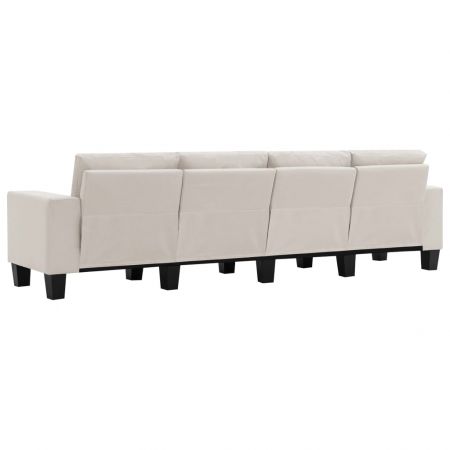 Canapea cu 4 locuri, crem, 254 x 70 x 75 cm