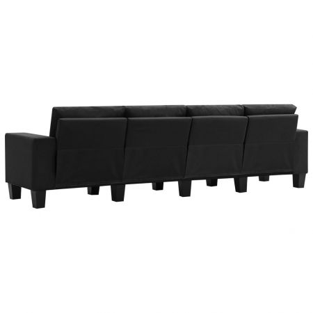 Canapea cu 4 locuri, negru, 254 x 70 x 75 cm