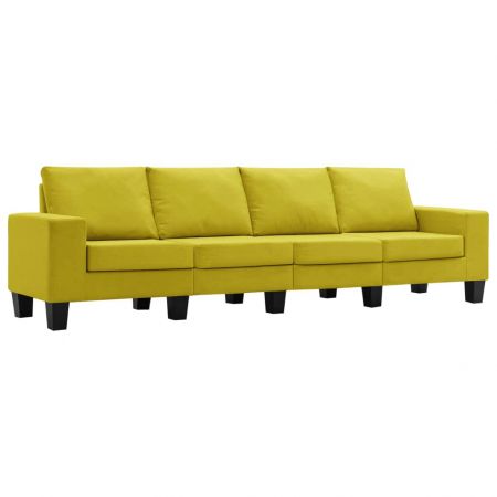 Canapea cu 4 locuri, galben, 254 x 70 x 75 cm