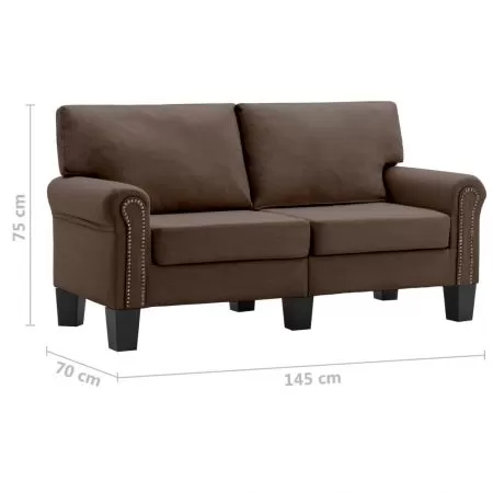 Canapea cu 2 locuri, maro, 145 x 70 x 75 cm