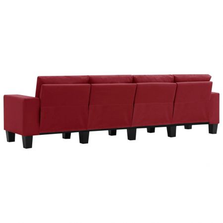 Canapea cu 4 locuri, bordo, 254 x 70 x 75 cm