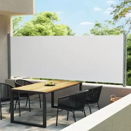  Copertină laterală retractabilă de terasă, crem, 600 x 160 cm
