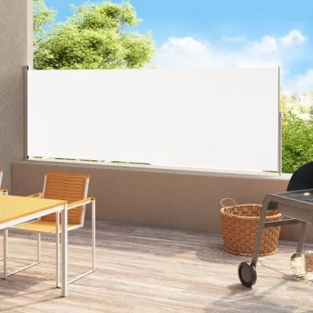  Copertină laterală retractabilă de terasă, crem, 220 x 500 cm