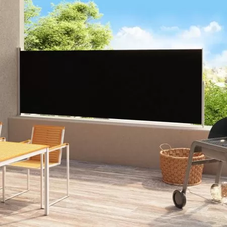  Copertină laterală retractabilă de terasă, negru, 180x500 cm