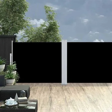  Copertină laterală retractabilă de terasă, negru, 140 x 1200 cm