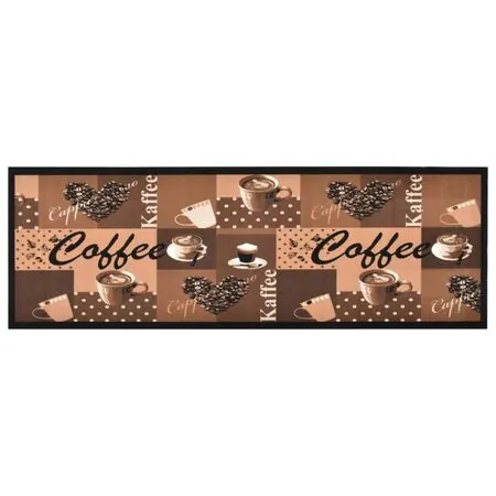  Covoraș bucătărie, lavabil, maro model cafea, 45x150 cm