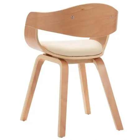 Set 2 bucati scaune de bucatarie, maro deschis si crem, 49 x 51.5 x 71.5 cm