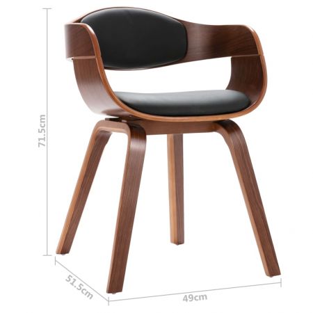 Set 2 bucati scaune de bucatarie, maro inchis, 49 x 51.5 x 71.5 cm