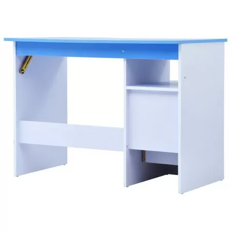 Birou de studiu & desenat pentru copii rabatabil albastru & alb, albastru, 55 x 87 cm