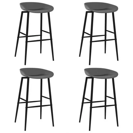 Set mobilier de bar, 5 piese, negru si gri, 60 x 60 x 105 cm