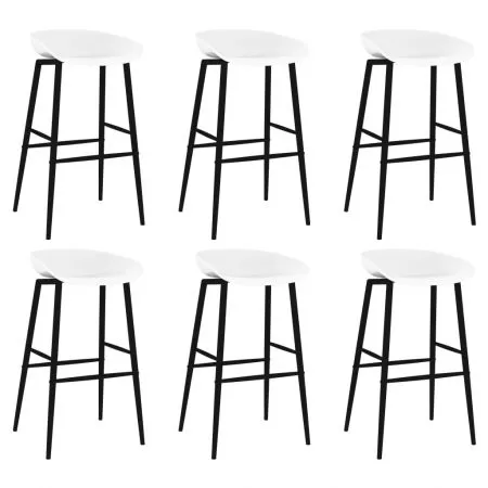 Set mobilier de bar, 7 piese, alb si negru, 60 x 60 x 105 cm