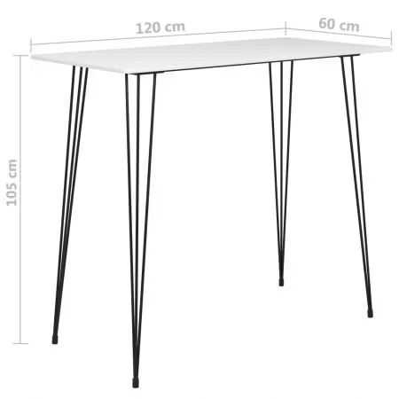 Set mobilier de bar, 7 piese, alb, 60 x 60 x 105 cm
