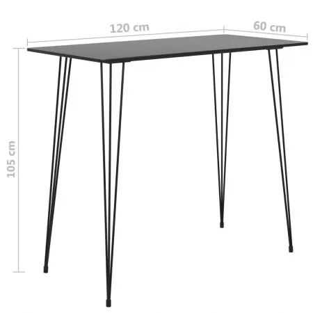 Set mobilier de bar, 7 piese, negru si gri, 60 x 60 x 105 cm