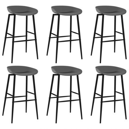 Set mobilier de bar, 7 piese, alb si gri, 60 x 60 x 105 cm