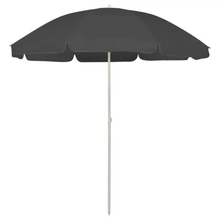  Umbrelă de soare de plajă, antracit, 240 cm