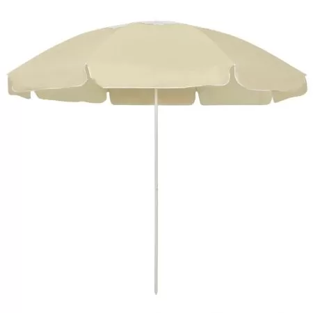  Umbrelă de soare de plajă, galben nisipiu, 240 cm