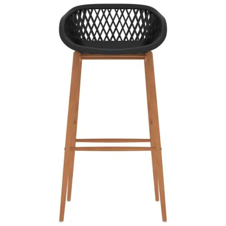 Set mobilier de bar, 7 piese, alb și negru