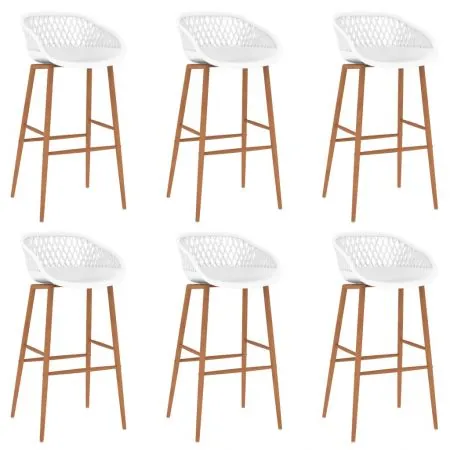 Set mobilier de bar, 7 piese, alb, 60 x 60 x 105 cm